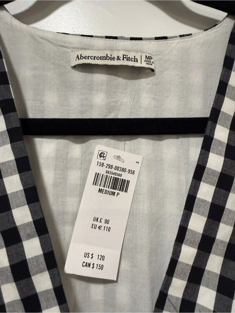 Abercrombie & Fitch sleeveless gingham